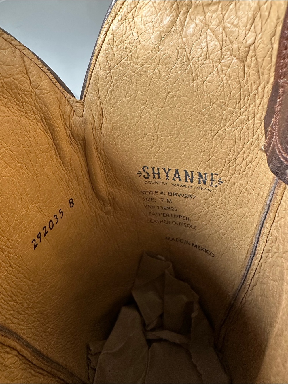**SOLD**Shyanne Tall Cowboy Boots Womens 7 Brown Leather Western Studded Cowgirl - Picture 10 of 10